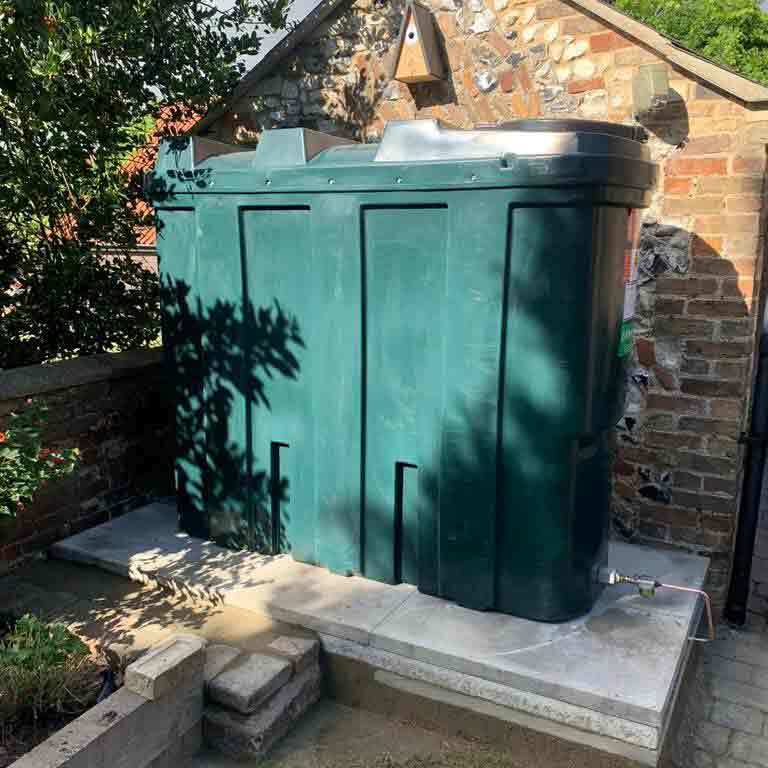 Oil tank installation pavement